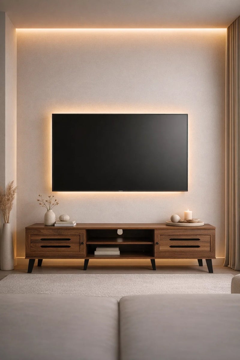 ماريا هومز منصة التلفزيون TV0001-180 – مركز ترفيه بني داكن، 180x40x44 سم - Image 3